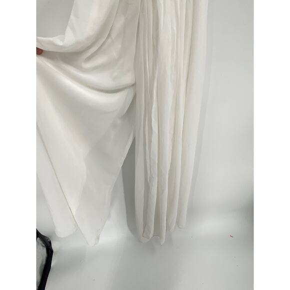 Ieena Mac Duggal 70100 White Flowy Faux Wrap Jumpsuit Size XS NWT - Picture 3 of 8